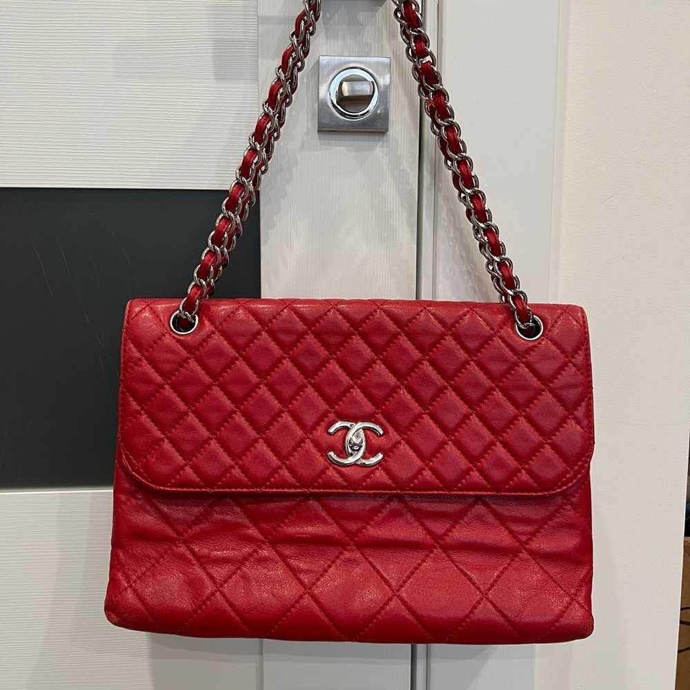 Chanel In The Business Red Flap Bag